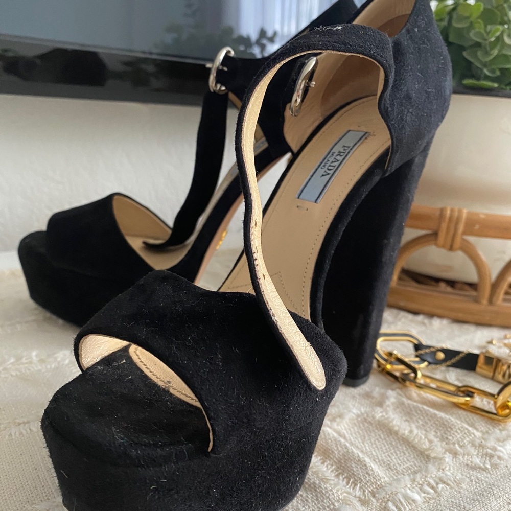 Authentic prada sandals heels platform